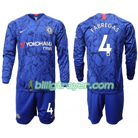 Billige Fotballdrakter Chelsea Fabregas 4 Barn Hjemmedraktsett 2019/20 Langermet
